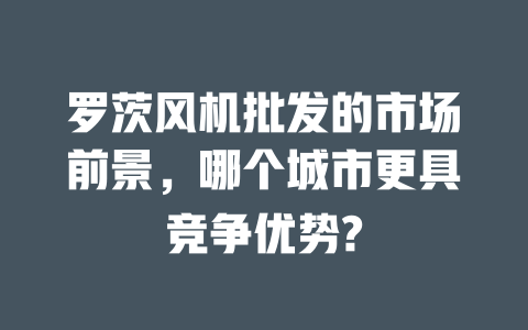羅茨風(fēng)機批發(fā)的市場前景,哪個城市更具競爭優(yōu)勢? 一